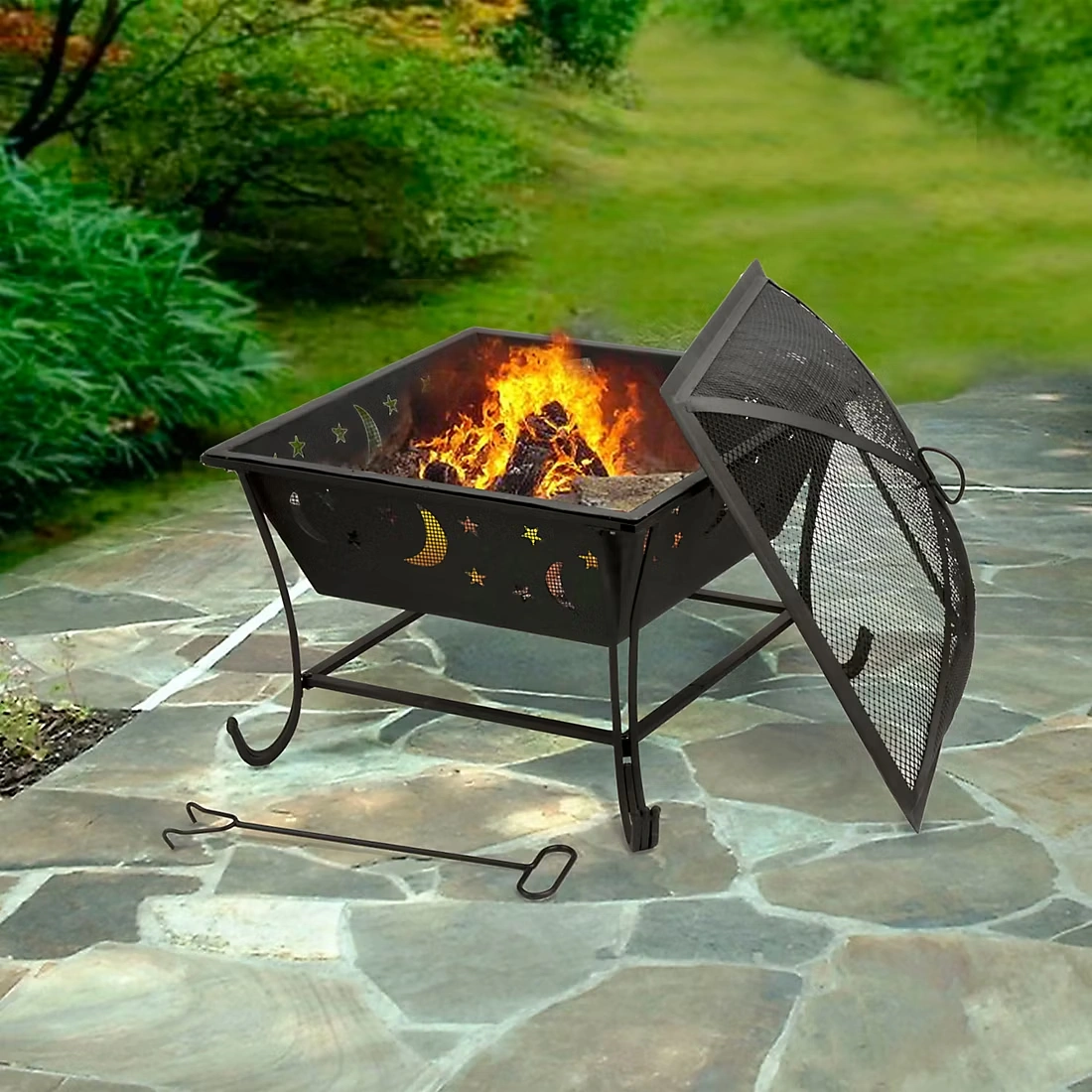 Deckmate Luna Outdoor Fireplace - Black