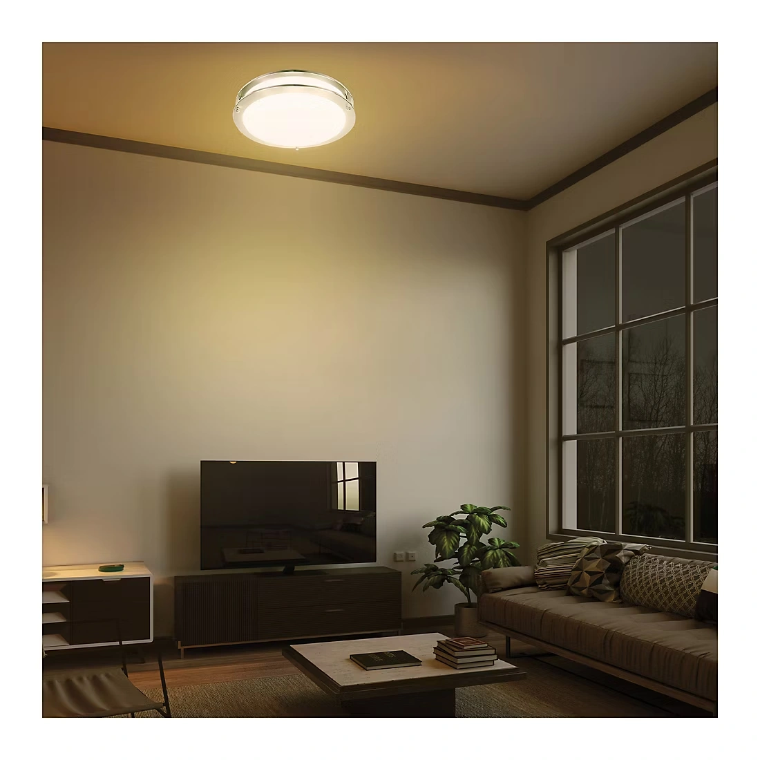 Feit Electric 14" 24W 5CCT Brushed Nickel LED Flush Mount Light Fixture 3 Feit Electric 14\" 24W 5CCT Brushed Nickel LED Flush Mount Light Fixture