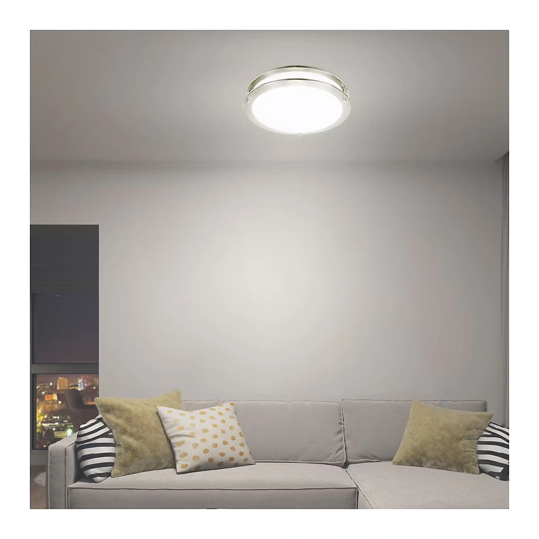 Feit Electric 14" 24W 5CCT Brushed Nickel LED Flush Mount Light Fixture 5 Feit Electric 14\" 24W 5CCT Brushed Nickel LED Flush Mount Light Fixture