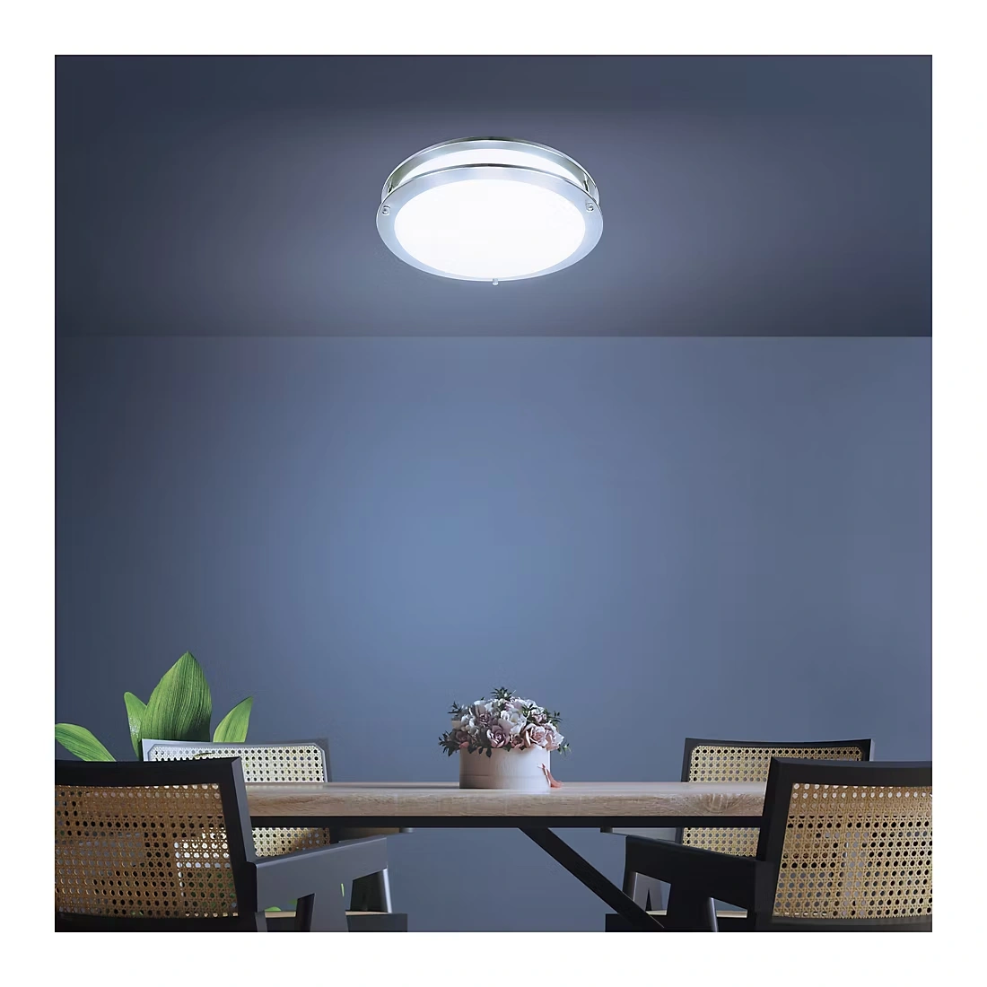 Feit Electric 14" 24W 5CCT Brushed Nickel LED Flush Mount Light Fixture 6 Feit Electric 14\" 24W 5CCT Brushed Nickel LED Flush Mount Light Fixture
