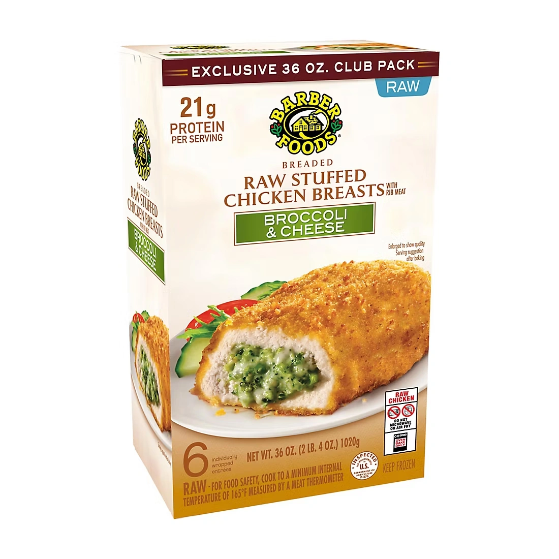 Barber Foods Broccoli & Cheese Stuffed Chicken, 36 oz.