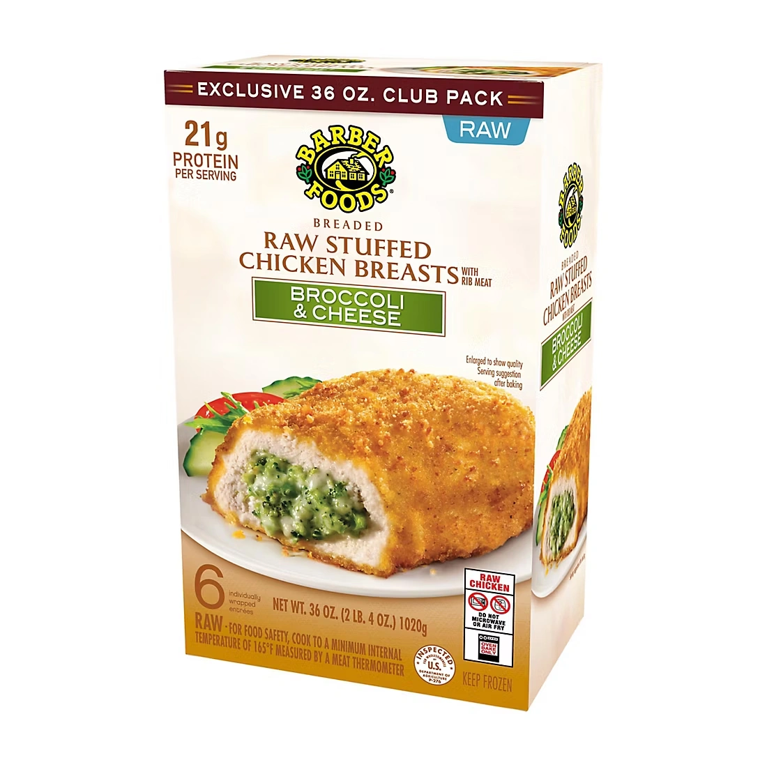 Barber Foods Broccoli & Cheese Stuffed Chicken, 36 oz.