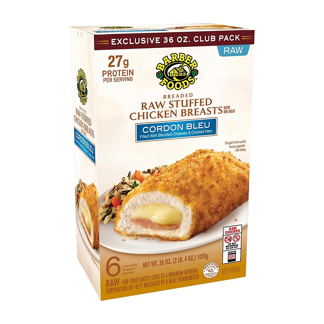 Barber Foods Cordon Bleu Stuffed Chicken, 36 oz.