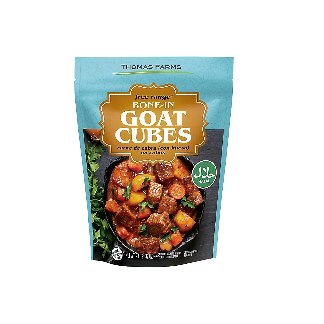 Free Range Bone-In Goat Cubes, 2 lbs.