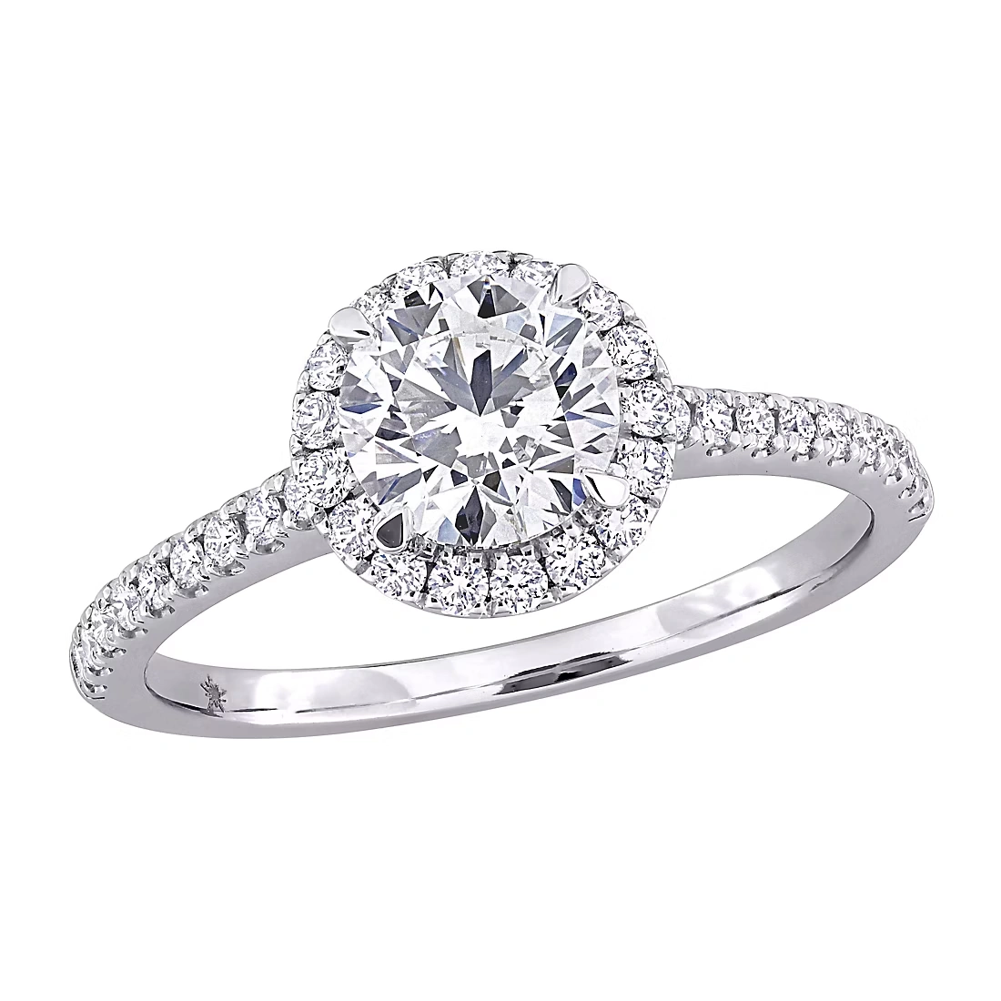 1.30 ct. t.w. Lab Grown Diamond Halo Ring in 14k White Gold