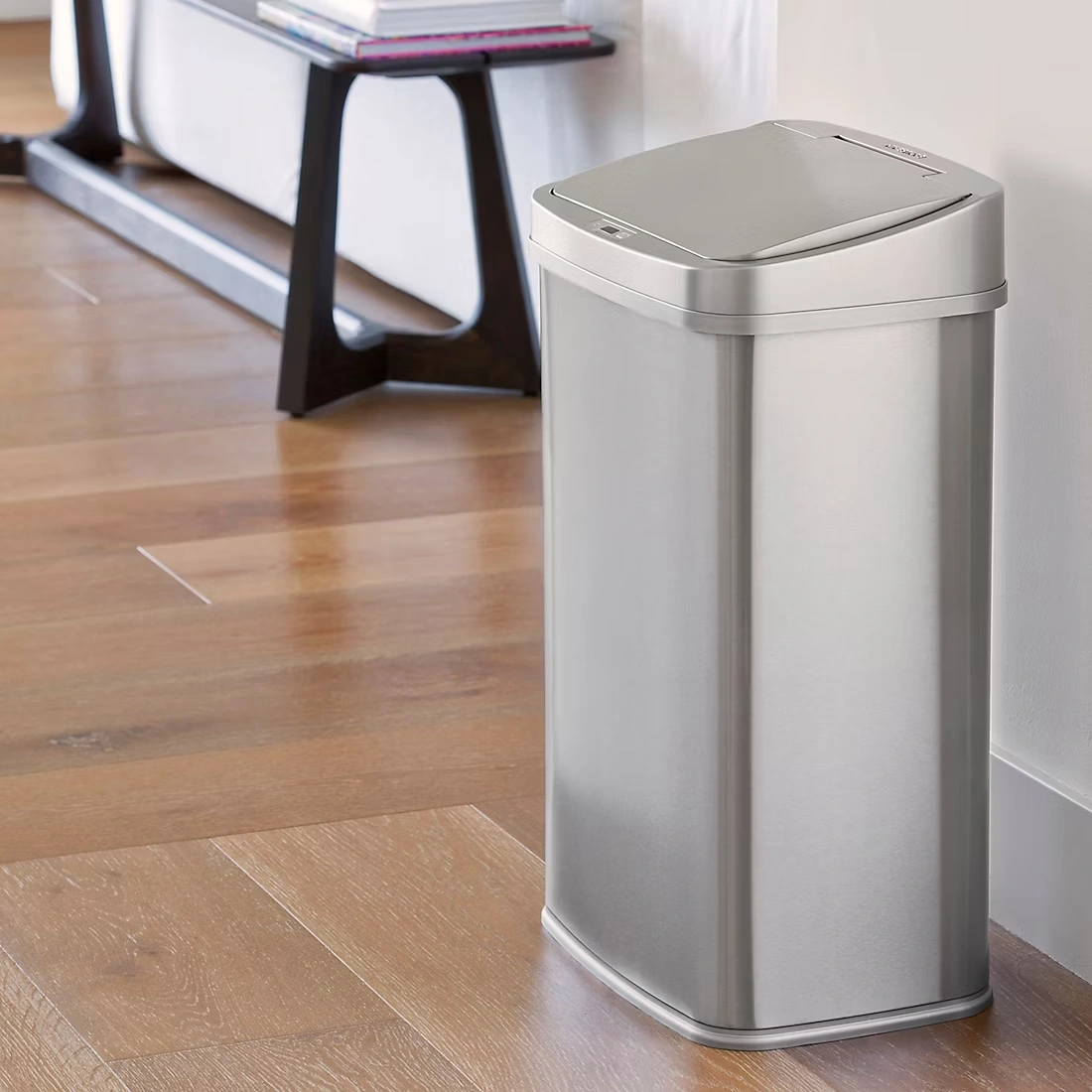 Nine Stars 13.2-Gal. Stainless Steel Sensor Trash Can - Silver