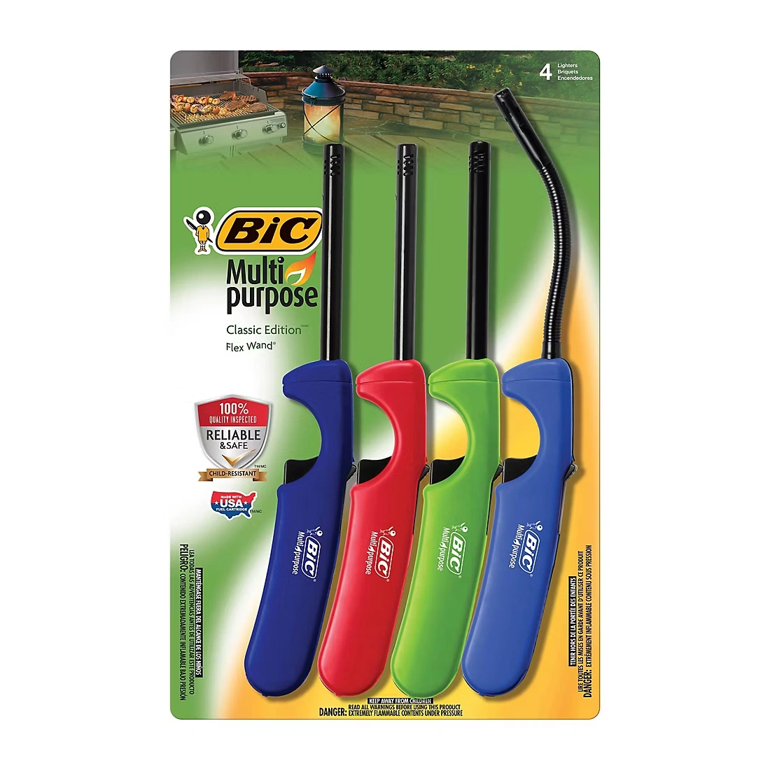 BIC Multi-Purpose Classic Edition & Flex Wand Lighter Set, 4 ct.