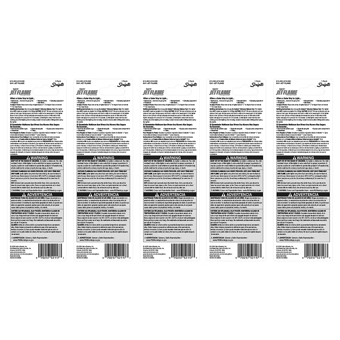 Scripto Hybrid Jet Flame Refillable Lighter, 5 pk.