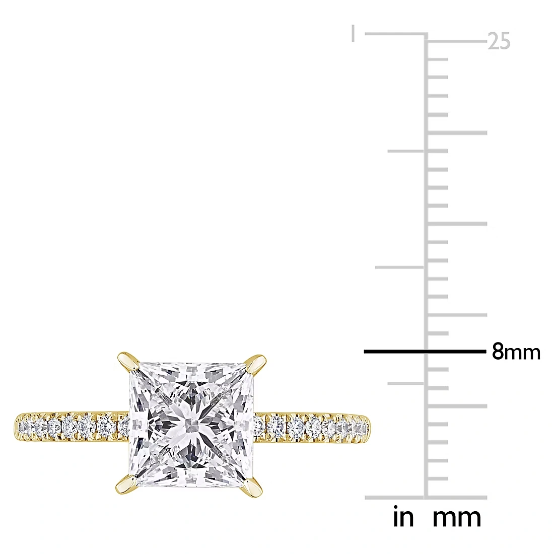 2.15 ct. t.w. Lab-Grown Diamond Princess Solitaire Engagement Ring in 14k Yellow Gold