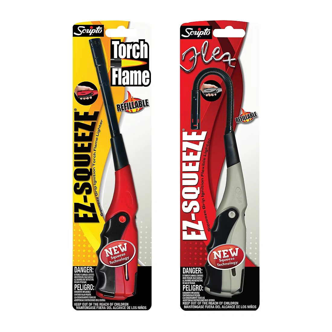 Scripto EZ-Squeeze Torch & Flex Utility Lighter, 2 pk.