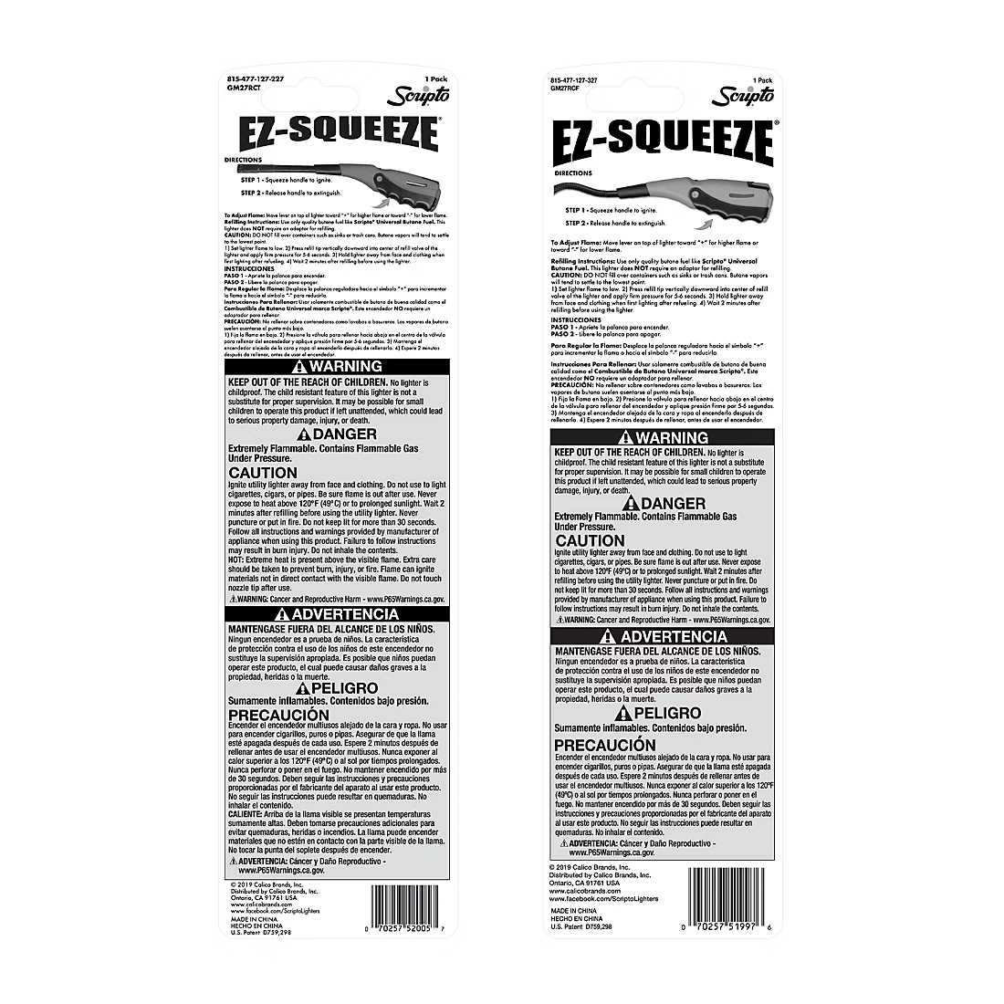 Scripto EZ-Squeeze Torch & Flex Utility Lighter, 2 pk.