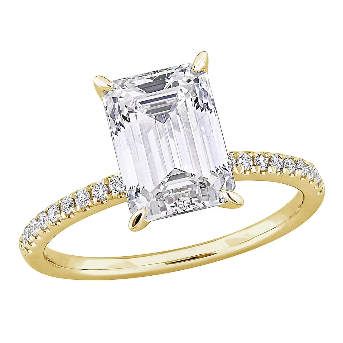 3 ct. t.w. Lab-Grown Diamond Emerald-cut Solitaire Engagement Ring in 14k Yellow Gold