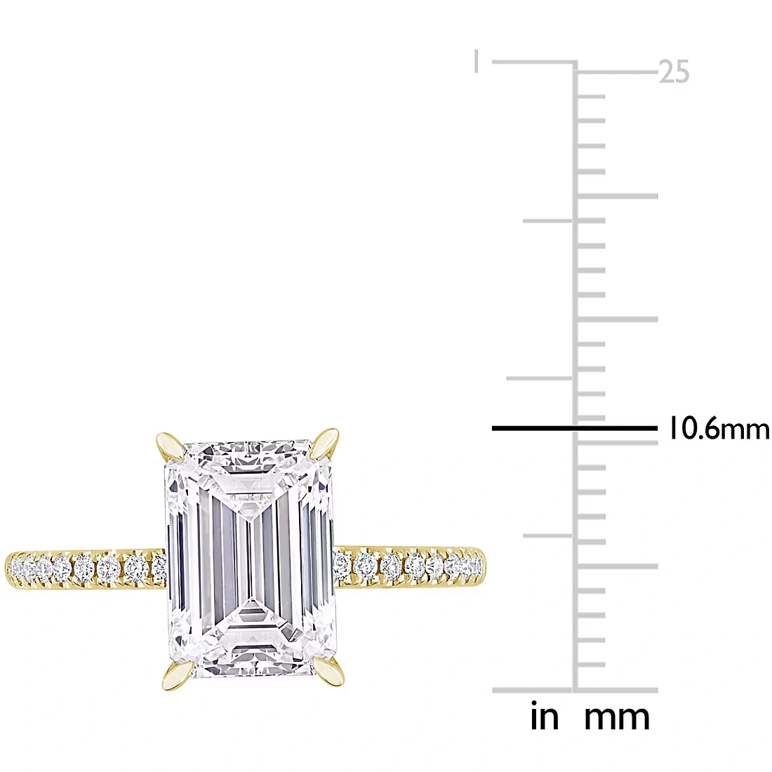3 ct. t.w. Lab-Grown Diamond Emerald-cut Solitaire Engagement Ring in 14k Yellow Gold