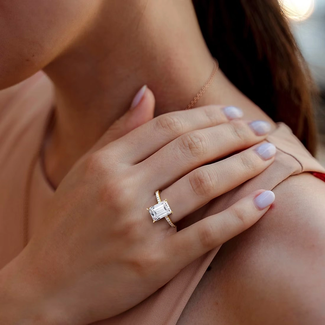 3 ct. t.w. Lab-Grown Diamond Emerald-cut Solitaire Engagement Ring in 14k Yellow Gold