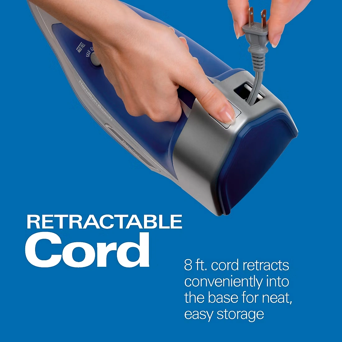 Hamilton Beach Durathon Iron Retractable - Blue