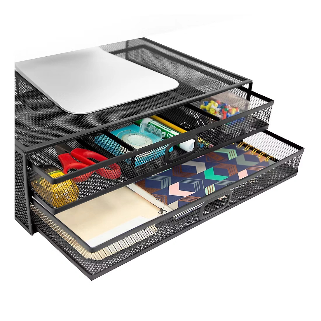 Mount-It! Mesh Monitor Riser with Drawers