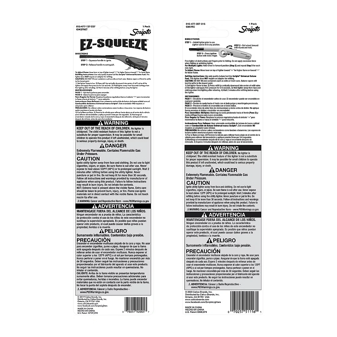 Scripto EZ-Squeeze Torch Flame & Folding Utlity Lighter, 2 pk.