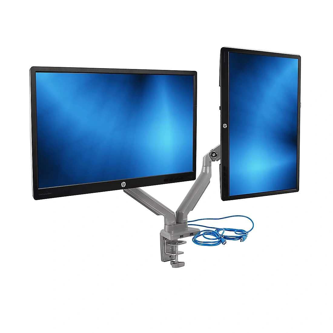 Mount-It! Dual Monitor Desk Mount with USB