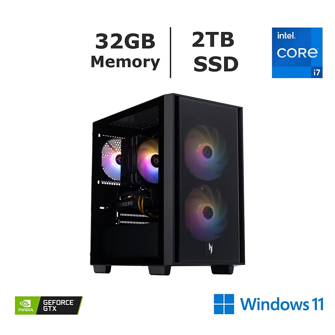 Acer Nitro 60 Gaming Desktop, Intel Core i7 Processor, 32GB Memory, 2TB SSD, NVIDIA GeForce RTX 5070 Graphics