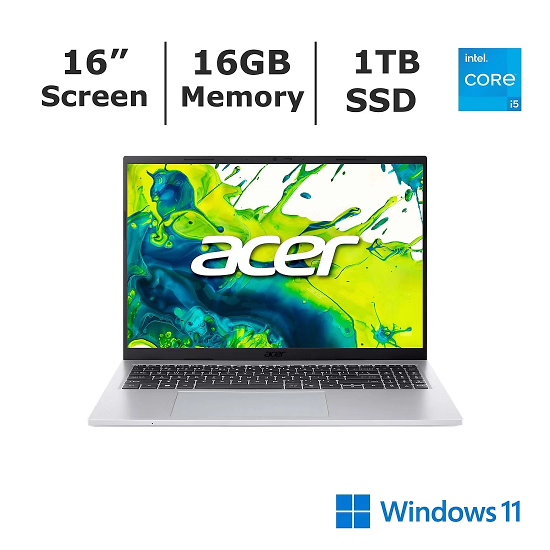 Acer Aspire Go 16\" Touchscreen Laptop, Intel Core 5 Processor, 16GB Memory, 1TB SSD, Windows 11 Home