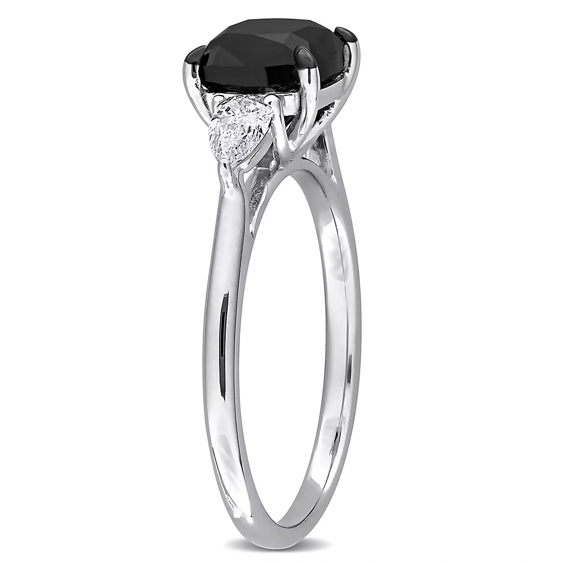2.4 ct. t.w. Black & White Diamond 3-Stone Engagement Ring in 14k White Gold