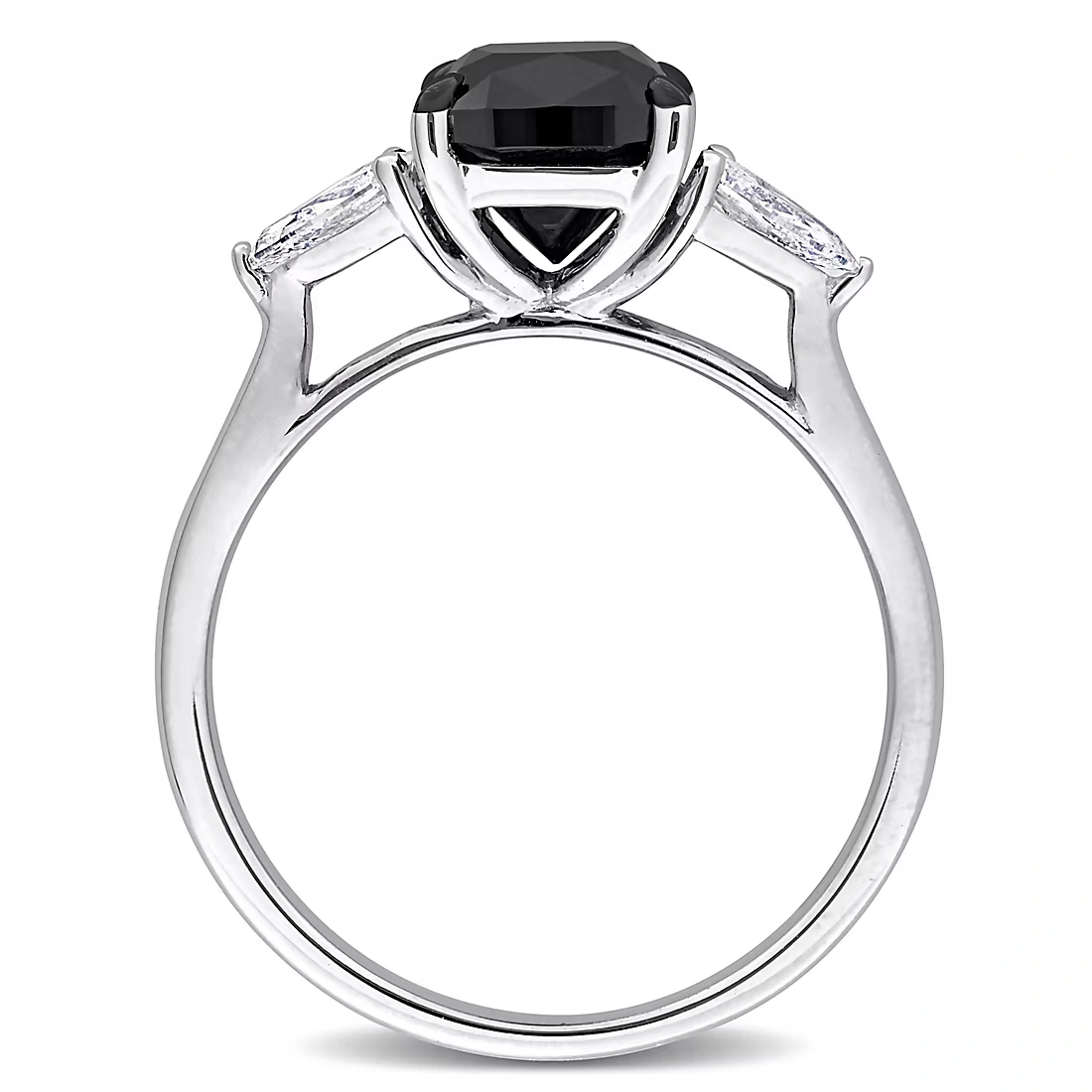 2.4 ct. t.w. Black & White Diamond 3-Stone Engagement Ring in 14k White Gold