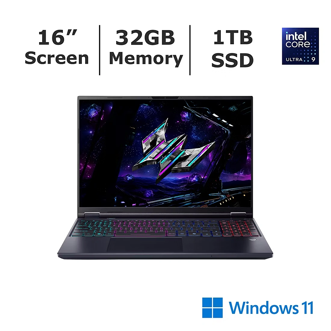Acer Predator Helios 16 240Hz Gaming Laptop, Intel Core Ultra 9 Processor, 32GB Memory, 1TB SSD, NVIDIA RTX 5070 Graphics