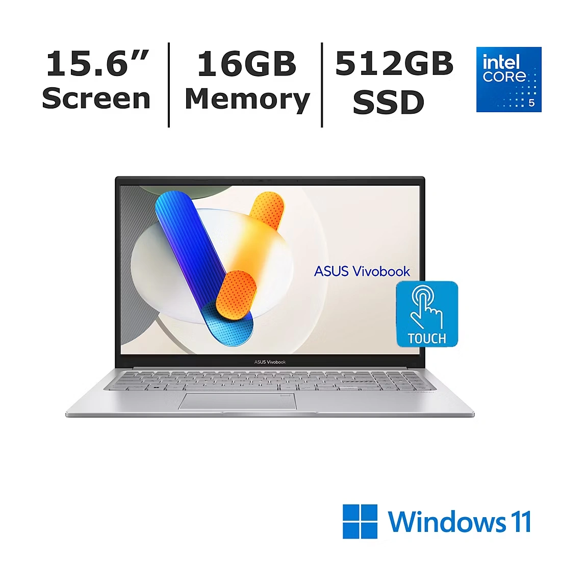 ASUS Vivobook 15.6\" FHD Touchscreen Notebook, Intel Core 5 Processor, 16GB Memory, 512GB SSD
