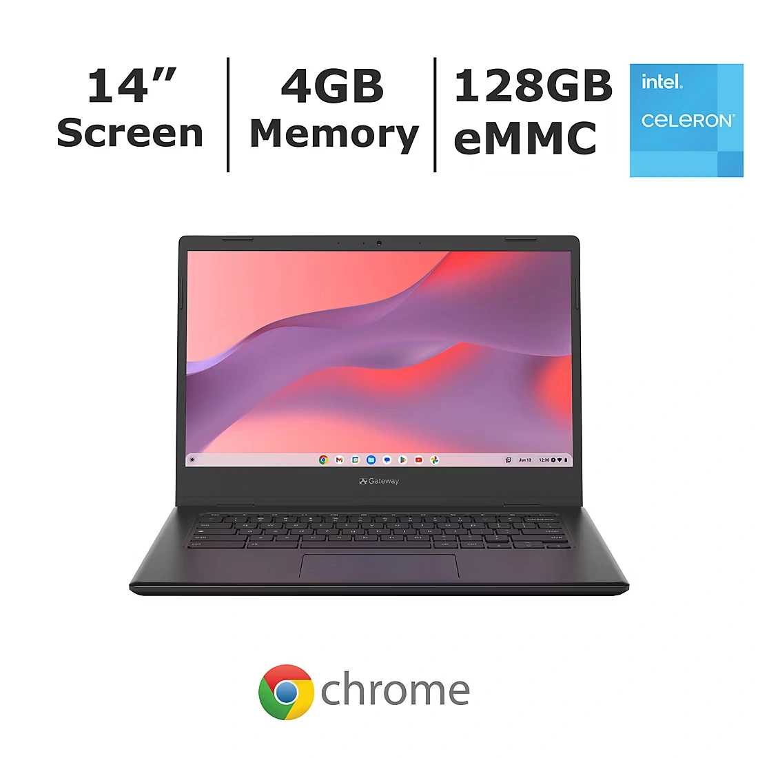 Gateway Chromebook 314 14\" Laptop, Intel Celeron Processor, 4GB Memory, 128GB eMMC