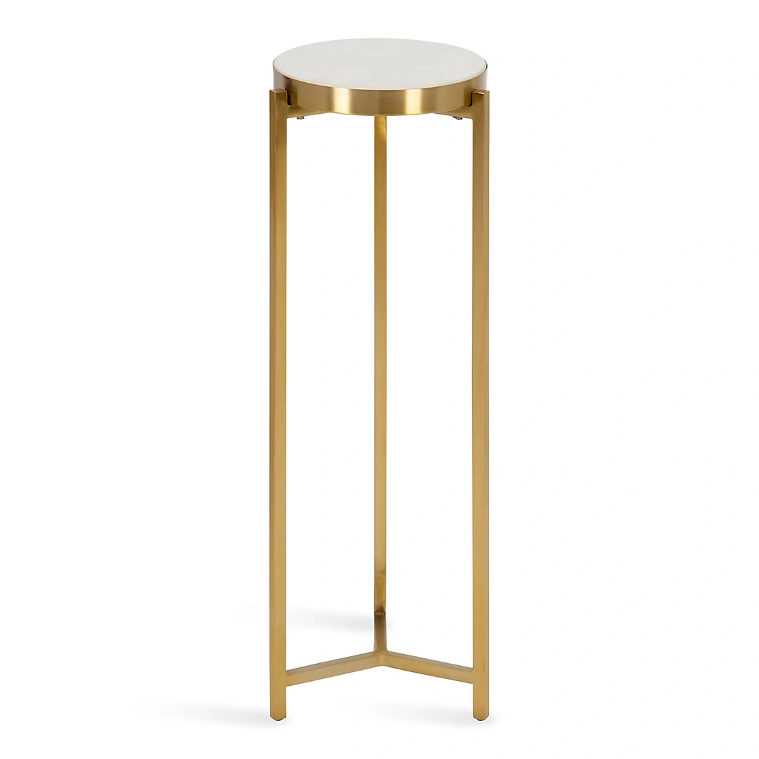 Kate and Laurel Aguilar Modern Drink Table - White and Gold