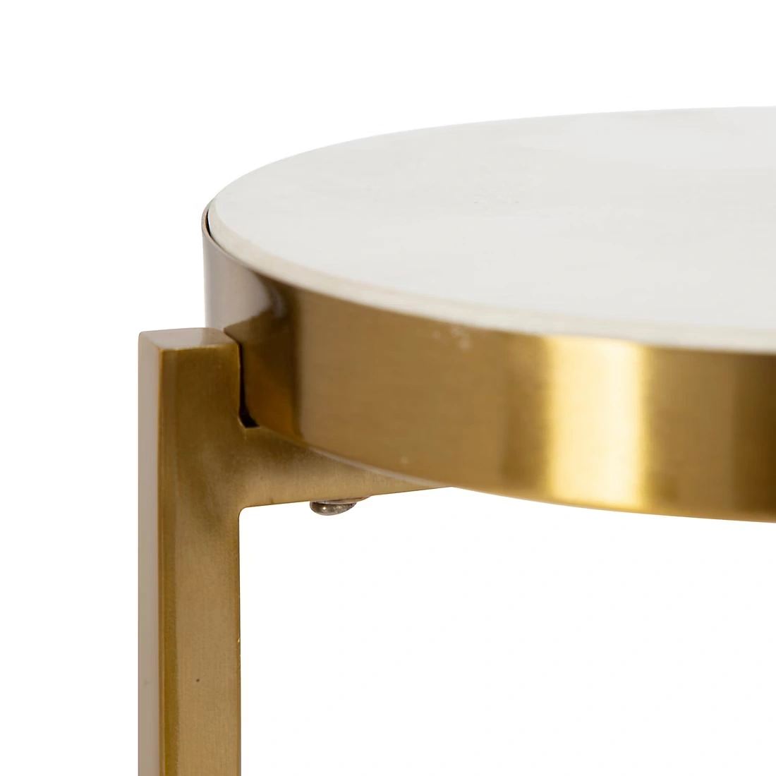 Kate and Laurel Aguilar Modern Drink Table - White and Gold