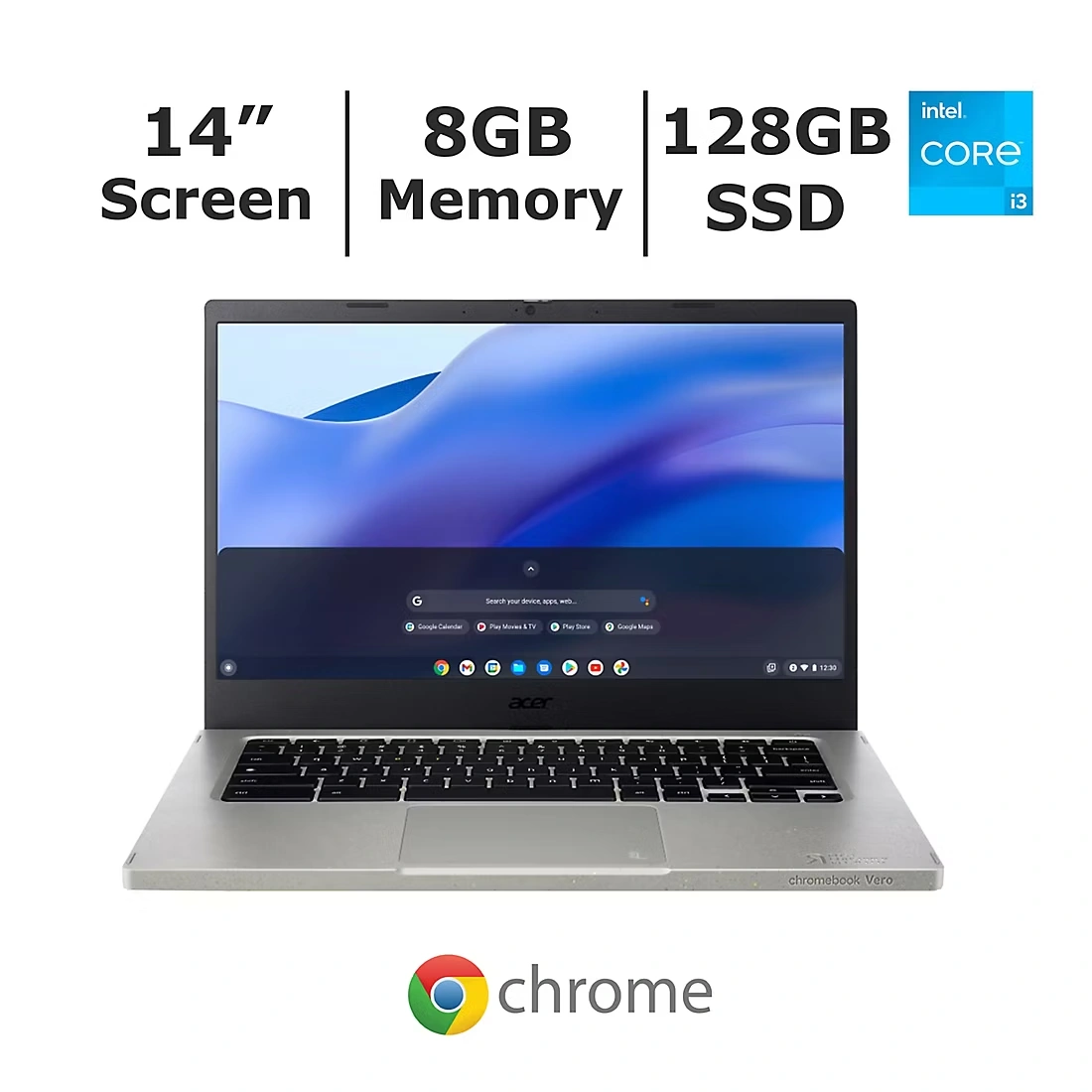 Acer Chromebook Vero 514 14\" Laptop, Intel Core i3, 8GB Memory, 128GB SSD, Chrome OS