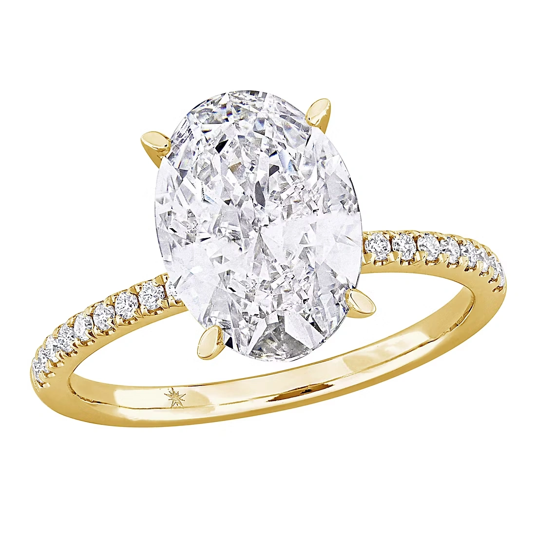 3.15 ct. t.w. Lab-Grown Diamond Oval Solitaire Engagement Ring in 14k Yellow Gold
