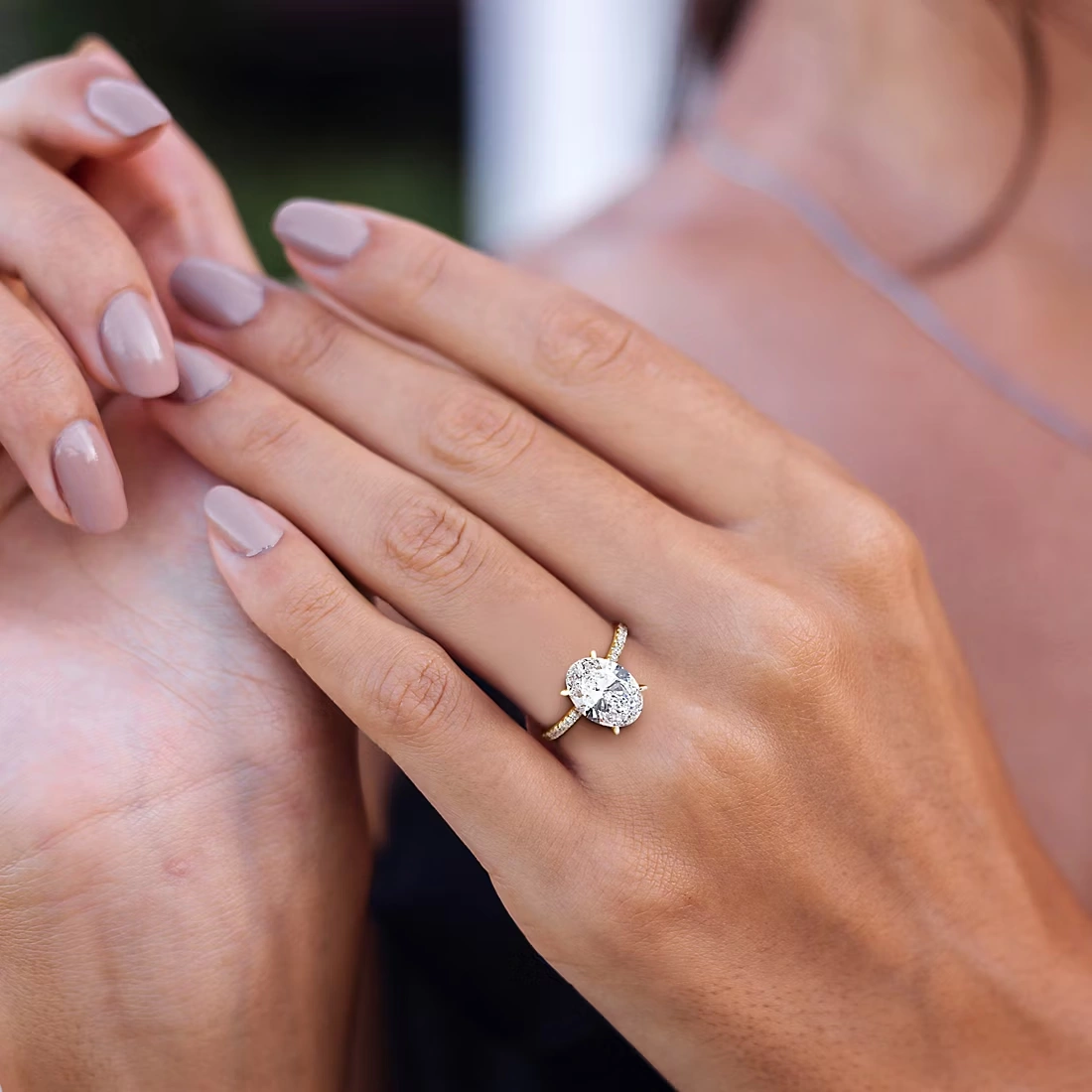 3.15 ct. t.w. Lab-Grown Diamond Oval Solitaire Engagement Ring in 14k Yellow Gold