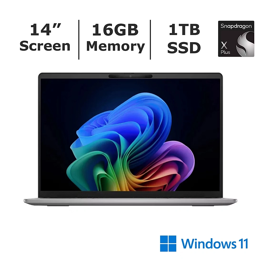 Dell Inspiron 14\" Laptop, Qualcomm Snapdragon X Plus Processor, 16GB Memory, 1TB SSD