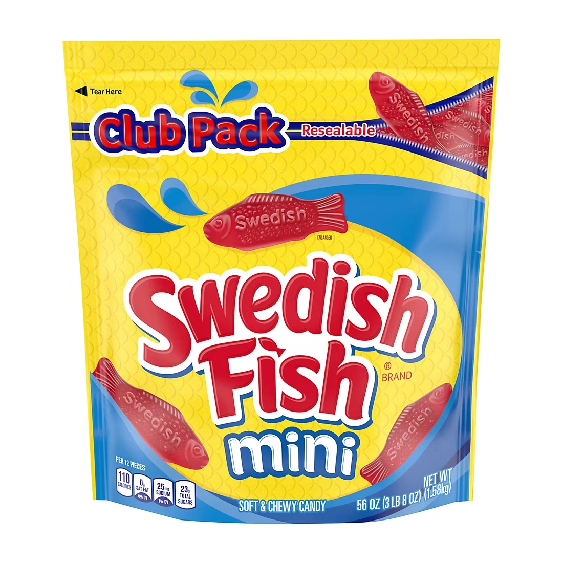 Swedish Fish Mini Soft & Chewy Candy Club Pack, 3.5 lbs.