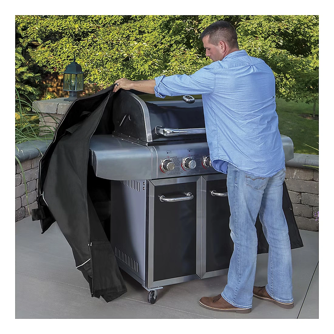 Berkley Jensen 55\" Universal Gas Grill Cover - Black