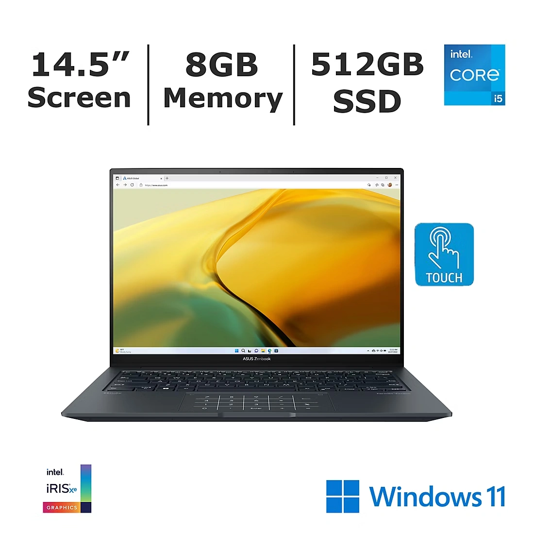 ASUS Zenbook 14X 14.5\" OLED Touchscreen Laptop, Intel Core i5 Processor, 8GB RAM, 512GB SSD