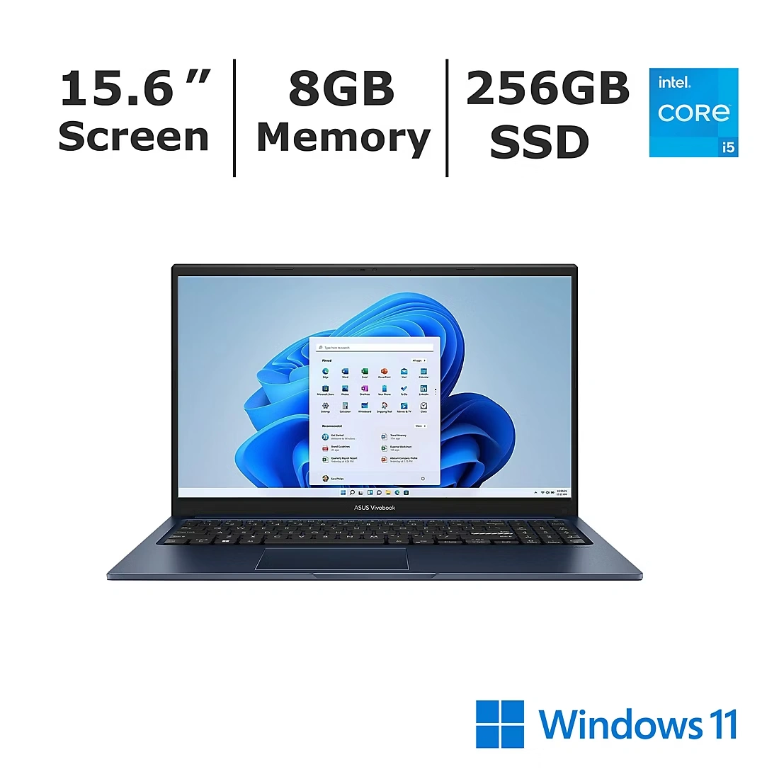 Asus VivoBook 15.6\" Laptop, Intel Core i5 Processor, 8GB Memory, 256GB SSD