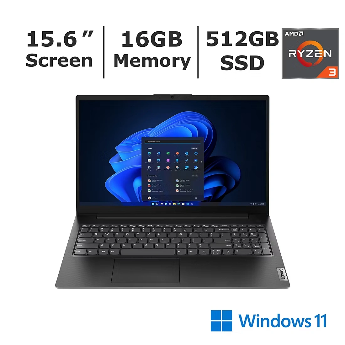 Lenovo V15 G4 15.6\" FHD Notebook,  AMD Ryzen 3 Processor,  16GB Memory,  512GB SSD,  Windows 11 Home